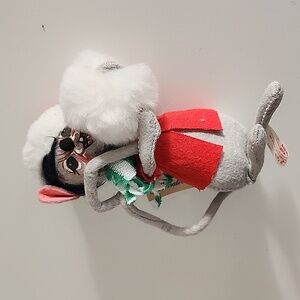 Vintage Annalee Christmas Mouse with snow ball and Scarf